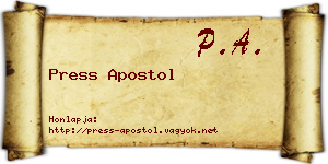 Press Apostol névjegykártya